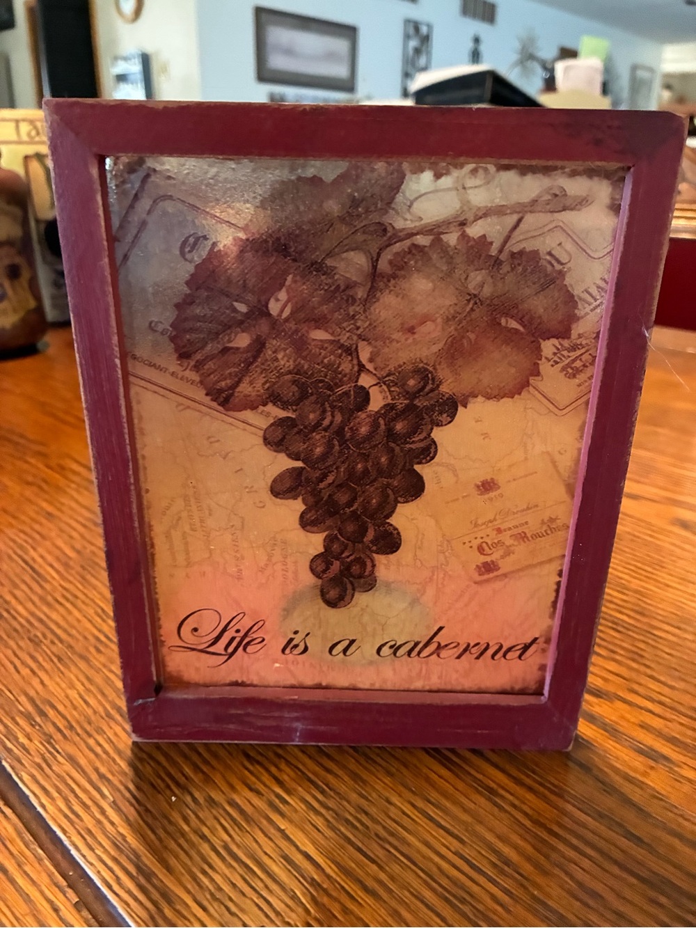 Rustic Burgundy 'Life is a Cabernet' Decorative Wine Block